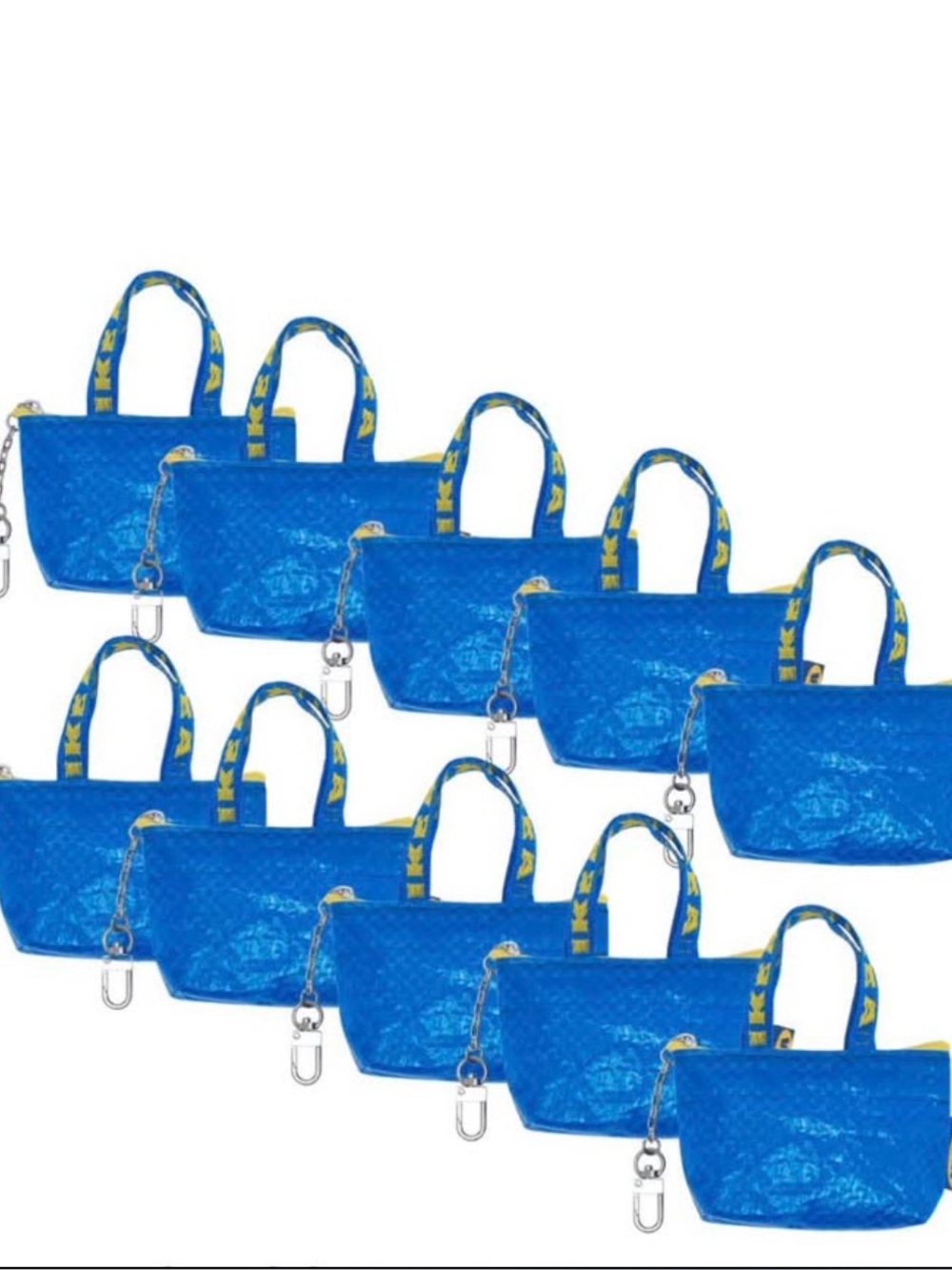 IKEA Blue Mini Tote Bag with Yellow Logo Handles